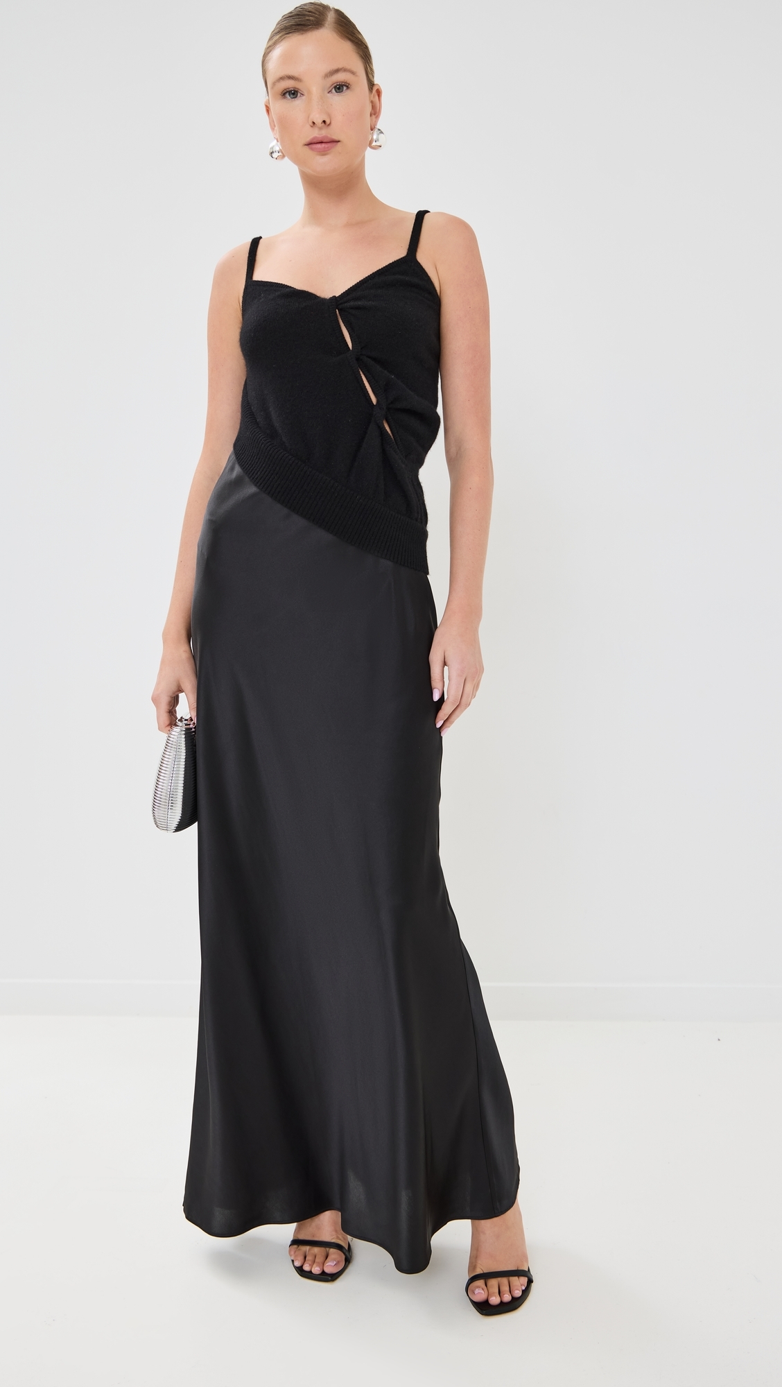 christopher esber dress black NEW Christopher Esber V neck Tuck Rushed dress black size AU 12 US 8