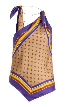 Christopher Esber Christopher Esber Exclusive La Isla BandanaPrint SilkTwill Scarf Tie Top