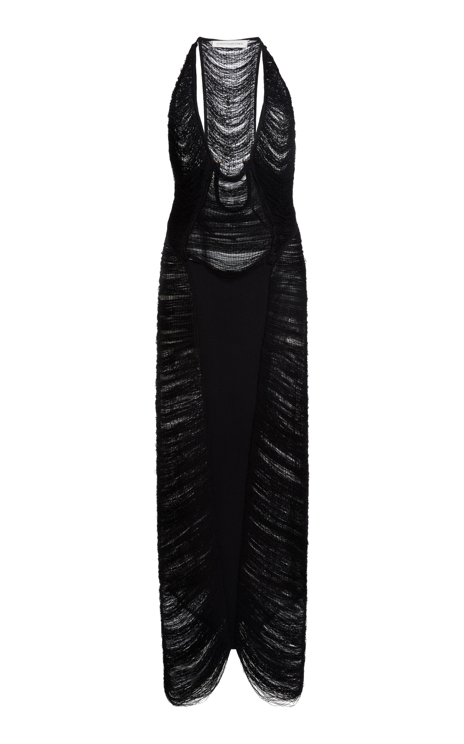 Christopher Esber Christopher Esber Fringed Knit Maxi Dress