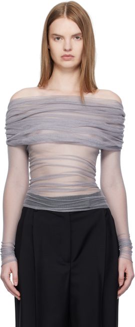 Christopher Esber Christopher Esber Gray Veiled Top