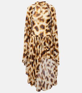 Christopher Esber Christopher Esber Gyre printed asymmetric caped minidress