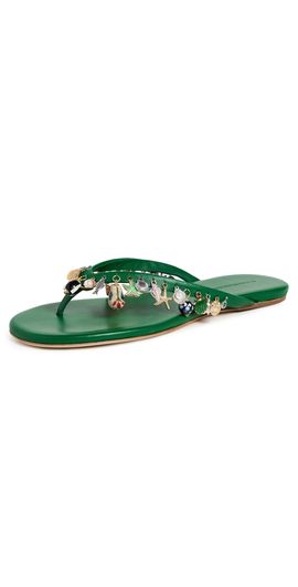 Christopher Esber Christopher Esber Memento Charm Flip Flops Malachite