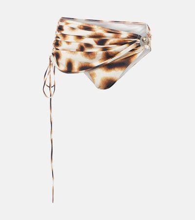 Christopher Esber Christopher Esber Orbit ruched animal-print bikini bottoms