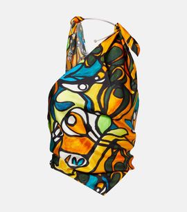 Christopher Esber Christopher Esber Printed draped silk top
