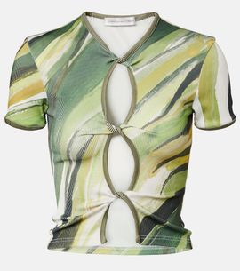 Christopher Esber Christopher Esber Printed ribbed-knit jersey top