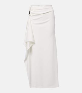 Christopher Esber Christopher Esber Ribbed-knit draped midi skirt