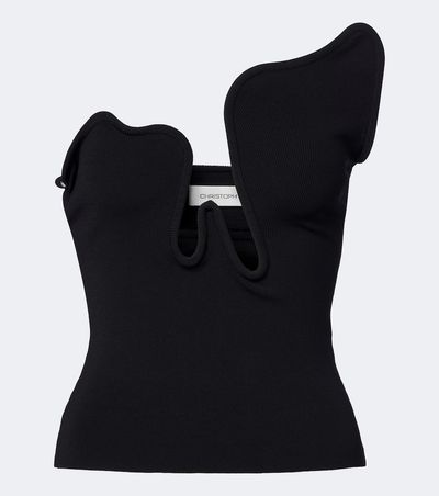 Christopher Esber Christopher Esber Salacia ribbed-knit jersey top