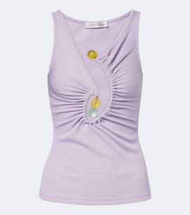 Christopher Esber Christopher Esber Spiral Beach Glass ribbed-knit jersey top