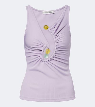 Christopher Esber Christopher Esber Spiral Beach Glass ribbed-knit jersey top