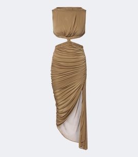 Christopher Esber Christopher Esber Theia cutout draped asymmetric midi dress