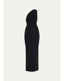 Christopher Esber Concave Wired One-Shoulder Knit Dress