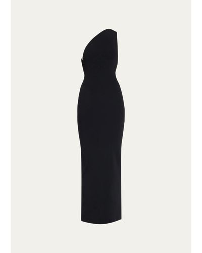 Christopher Esber Concave Wired One-Shoulder Knit Dress