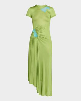 Christopher Esber Delphin Lace Ribbed Tee Dress