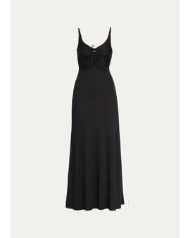 Christopher Esber Droplet Crystal Clasp Cami Maxi Dress