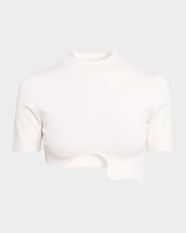 Christopher Esber Maparadita Asymmetric Wavy Crop Top