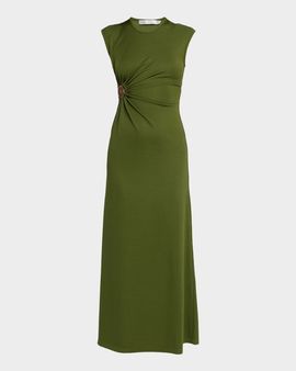 Christopher Esber Mineral Stone Ruched Jersey Dress
