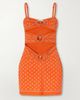 CHRISTOPHER ESBER Orbit embellished ruched cutout printed stretch-jersey mini dress - 1