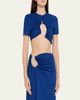 Christopher Esber Paisley Ruched Crop T-Shirt - 4
