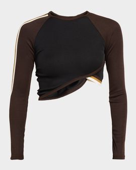 Christopher Esber Verner Long-Sleeve Crop Overlapping Top