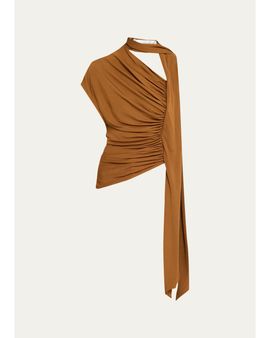 Christopher Esber Vienna Ruched Jersey Scarf Top