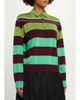 CHRISTOPHER JOHN ROGERS Big Striped Wool-Silk Long-Sleee Polo Sweater - 4