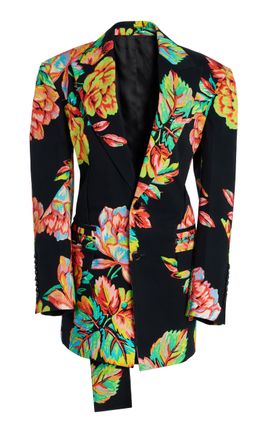 Christopher John Rogers Christopher John Rogers Cinched Printed Cotton Blazer Multi M/L