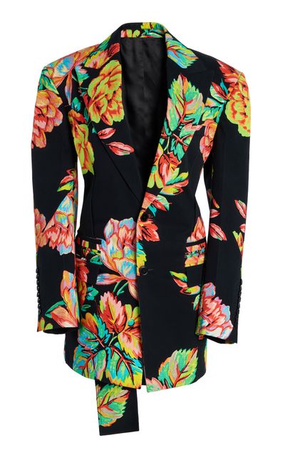 Christopher John Rogers Christopher John Rogers Cinched Printed Cotton Blazer Multi M/L