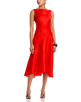 Christopher John Rogers Christopher John Rogers Cowl Back Bias Midi Dress