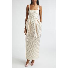 Christopher John Rogers Christopher John Rogers Halftone Dot Jacquard Gown