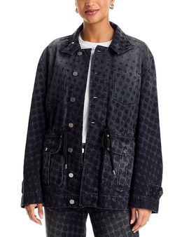 Christopher John Rogers Christopher John Rogers Halftone Wiggle Dot Denim Chore Jacket