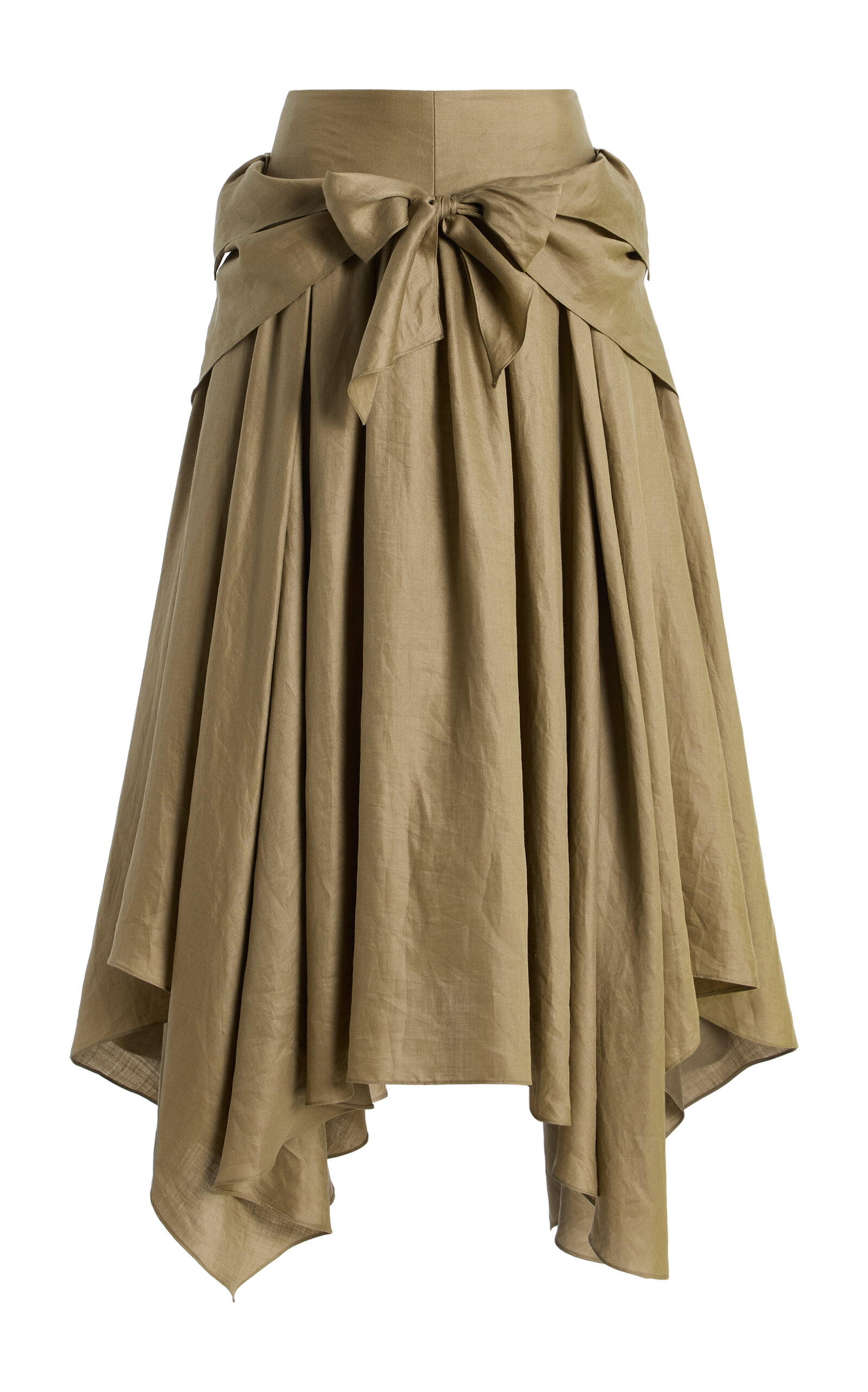Christopher John Rogers Christopher John Rogers HandkerchiefHem Maxi Skirt Khaki