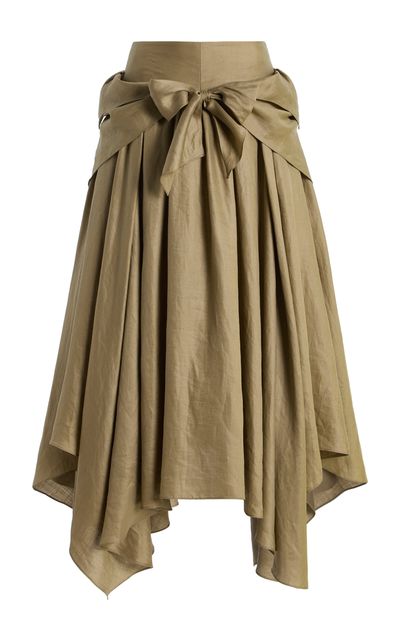 Christopher John Rogers Christopher John Rogers HandkerchiefHem Maxi Skirt Khaki