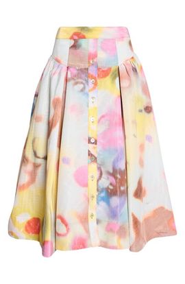 Christopher John Rogers Christopher John Rogers Moonshine Pleated Midi Skirt