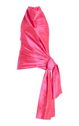 Christopher John Rogers Christopher John Rogers Silk Sarong Top Pink