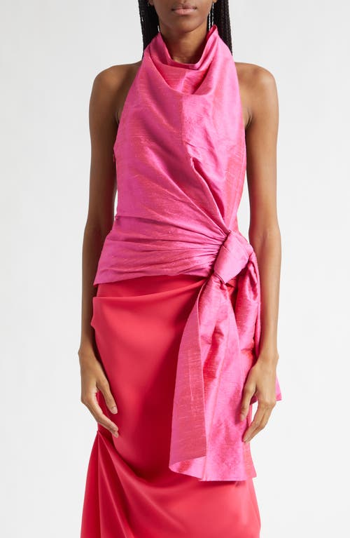 Christopher John Rogers Christopher John Rogers Silk Shantung Sarong Halter Top