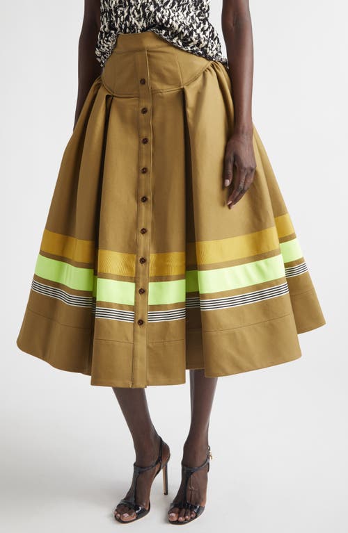 Christopher John Rogers Christopher John Rogers Stripe Detail Midi Skirt
