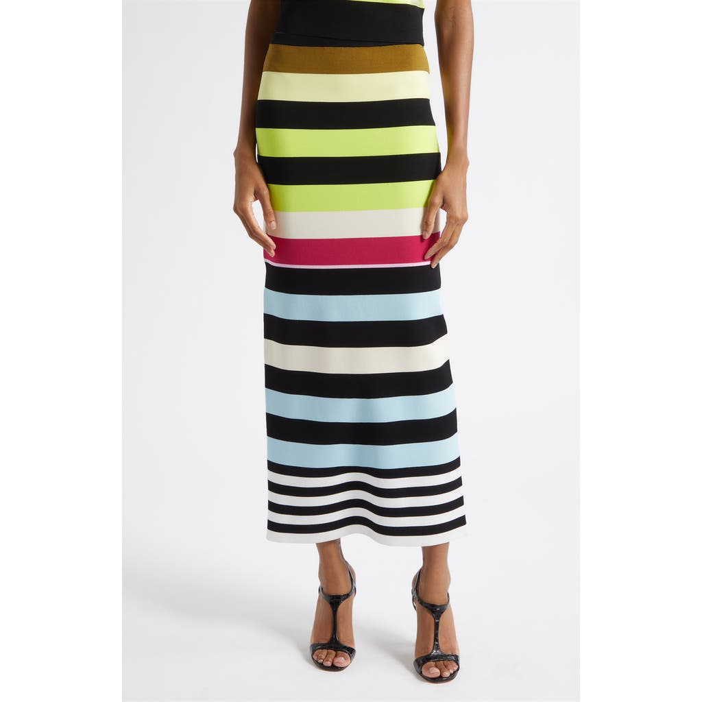 Christopher John Rogers Christopher John Rogers Stripe Milano Stitch Sweater Skirt