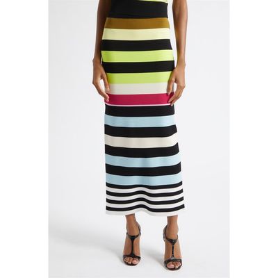 Christopher John Rogers Christopher John Rogers Stripe Milano Stitch Sweater Skirt