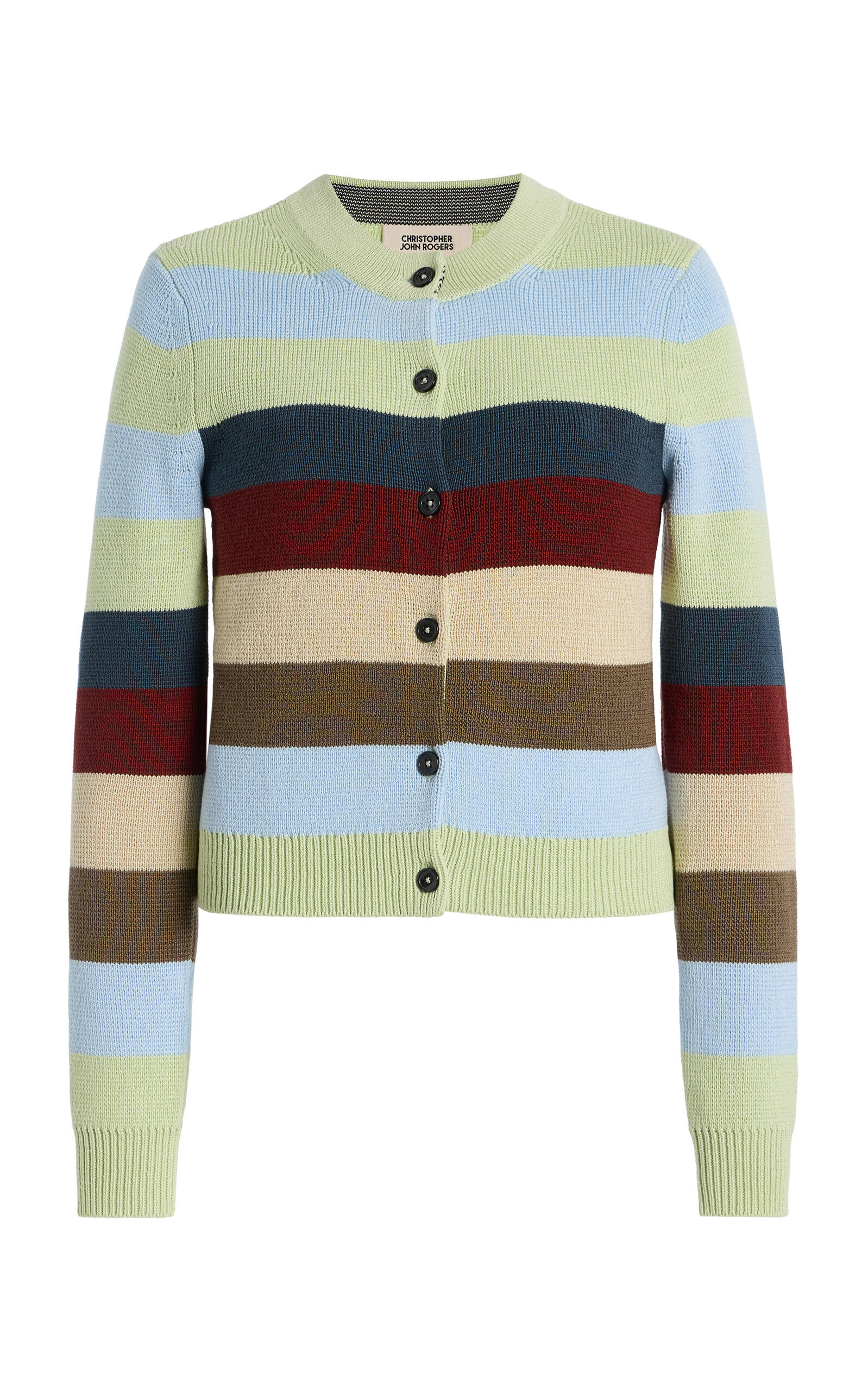 Christopher John Rogers Christopher John Rogers Striped Cotton Cardigan Multi S