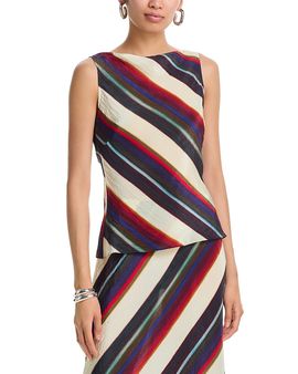 Christopher John Rogers Christopher John Rogers Striped Cowl Back Top