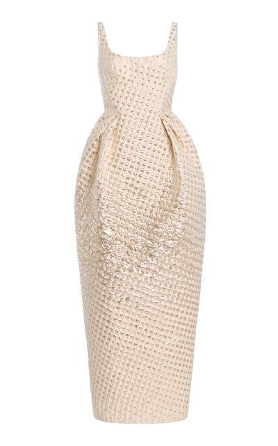 Christopher John Rogers Christopher John Rogers Textured WiggleDot Tulip Gown Ivory