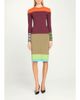 CHRISTOPHER JOHN ROGERS Colorblock Striped Knit Long-Sleeve Dress - 2