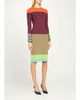 CHRISTOPHER JOHN ROGERS Colorblock Striped Knit Long-Sleeve Dress - 4