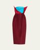 CHRISTOPHER JOHN ROGERS Gathered Colorblock Strapless Maxi Dress - 1