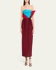CHRISTOPHER JOHN ROGERS Gathered Colorblock Strapless Maxi Dress - 3