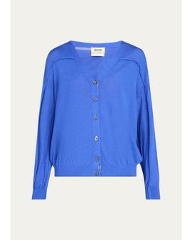 CHRISTOPHER JOHN ROGERS Lightweight Silk-Blend V-Neck Cardigan
