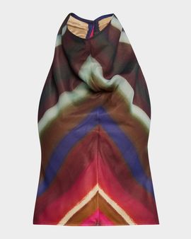 CHRISTOPHER JOHN ROGERS Louie Stripe Cowl Halter Top