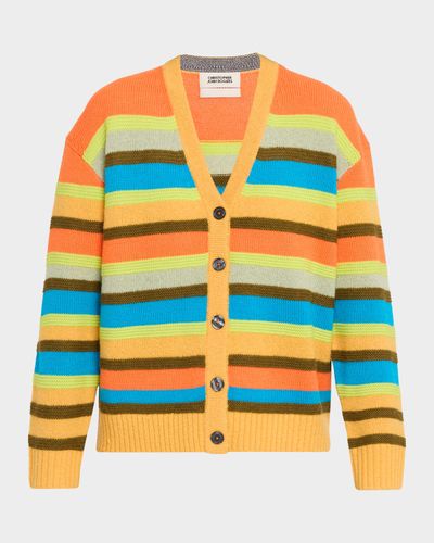 CHRISTOPHER JOHN ROGERS Multi-Stitch Relaxed Striped Cardigan