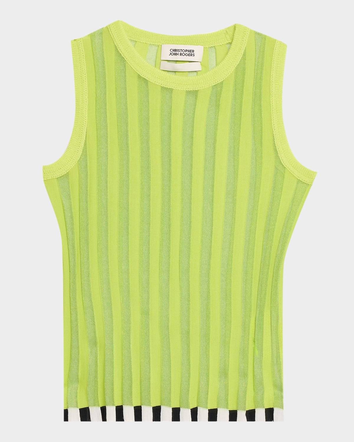 CHRISTOPHER JOHN ROGERS Pleated Knit Shell Top