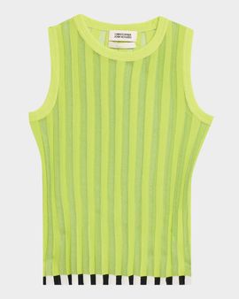 CHRISTOPHER JOHN ROGERS Pleated Knit Shell Top